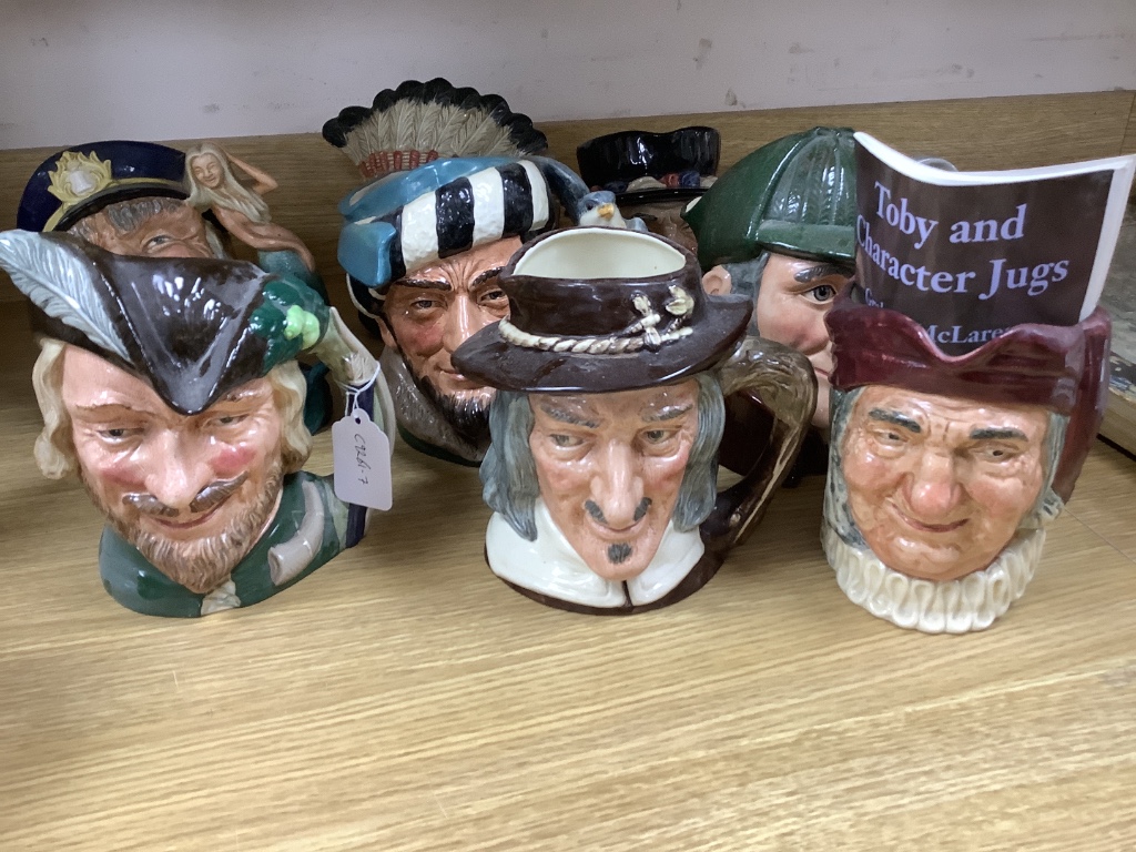 Eleven Doulton character jugs